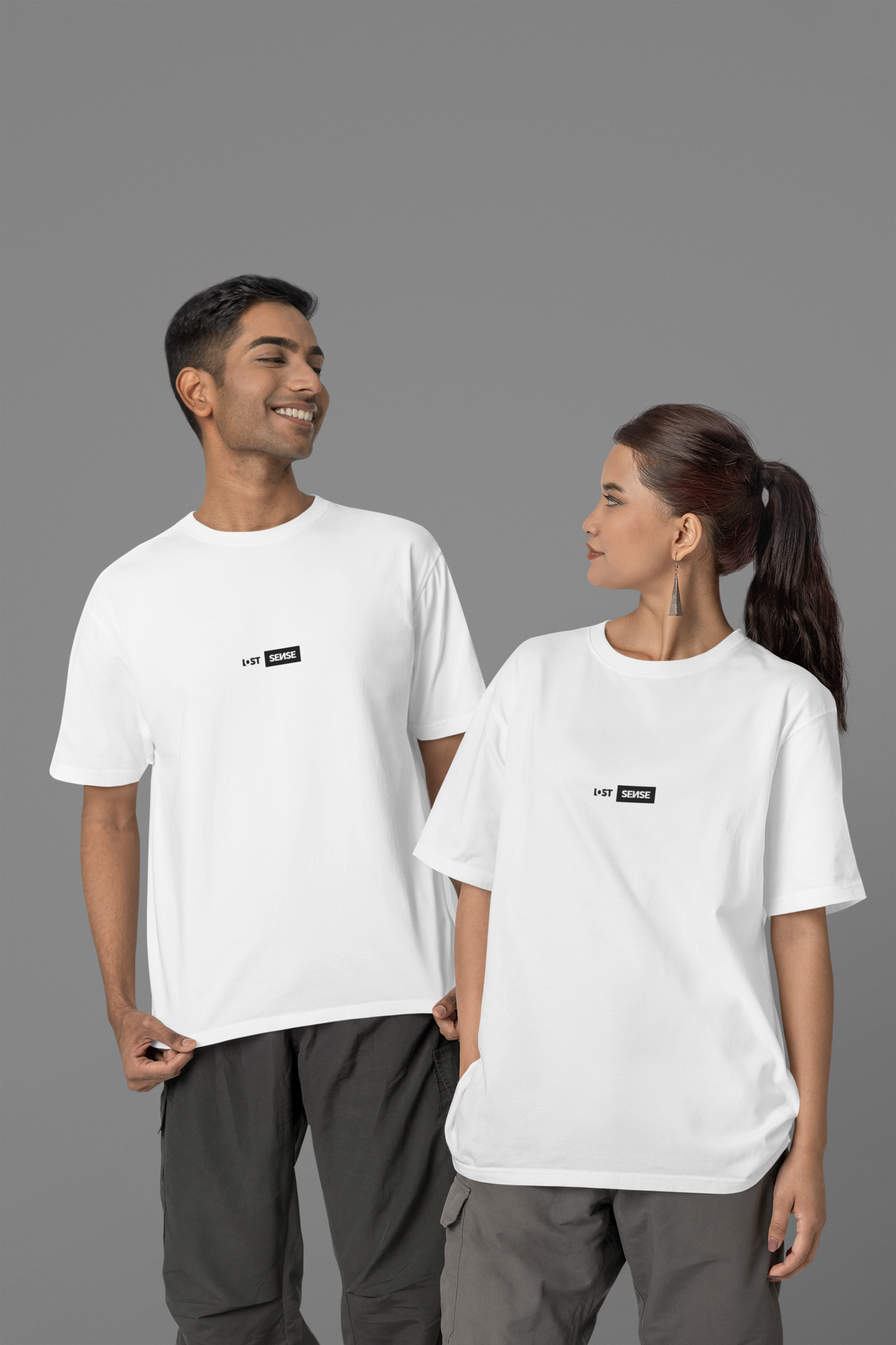 LOSTSENSE - White Unisex Oversized Standard T-Shirt