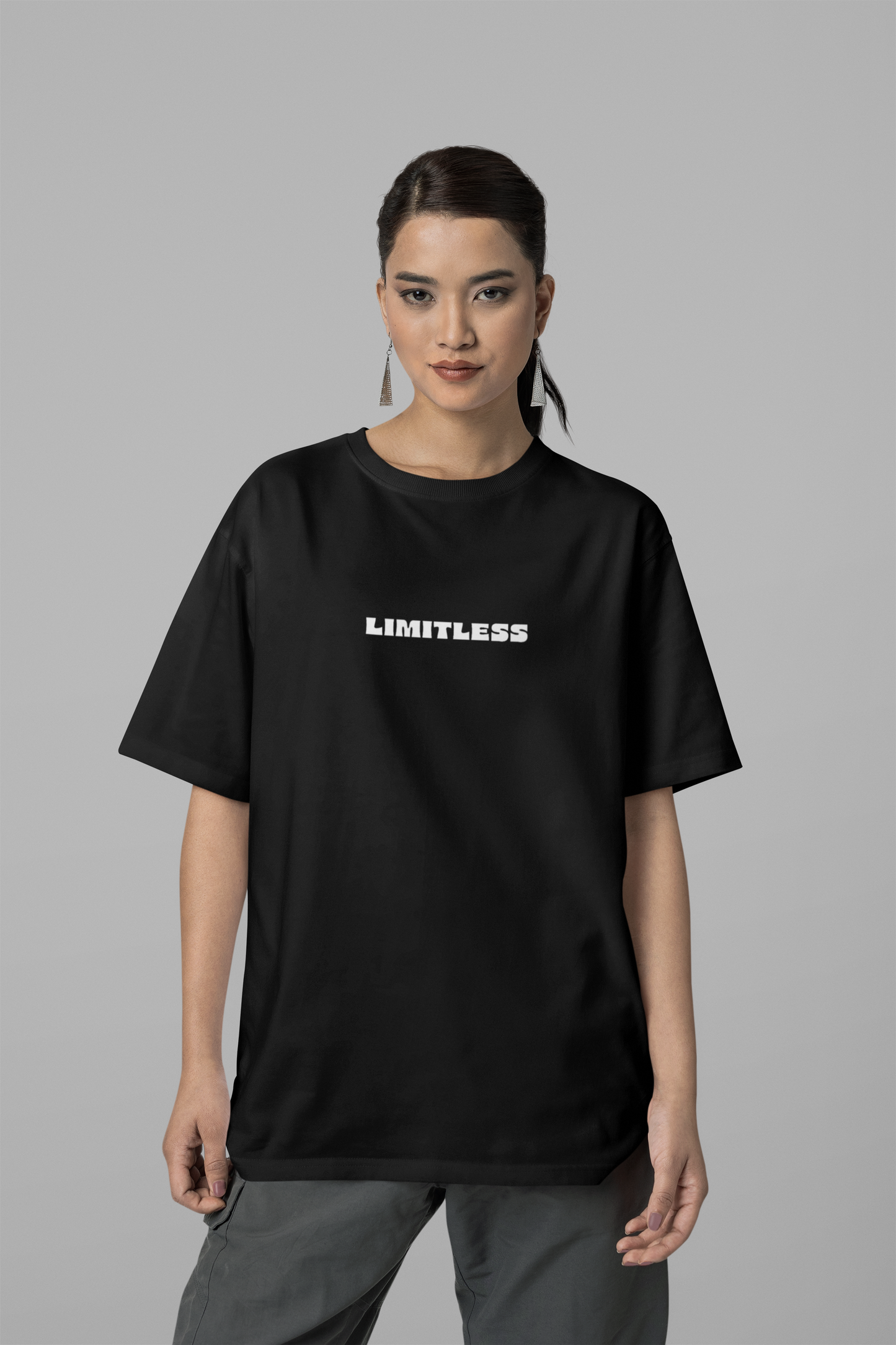 LIMITLESS - Black Unisex Oversized Standard T-Shirt