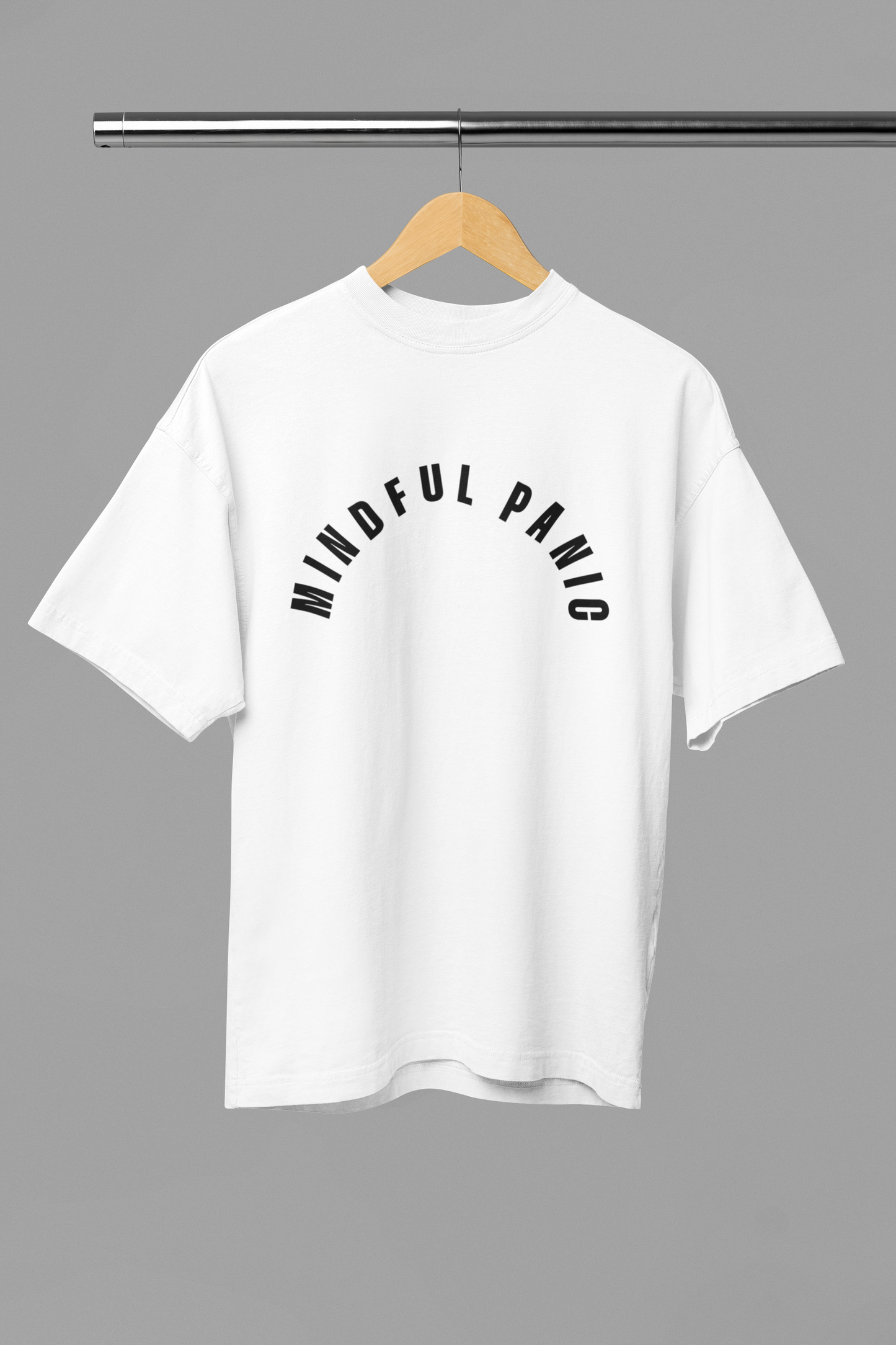 MINDFUL PANIC - White Unisex Oversized Standard T-Shirt
