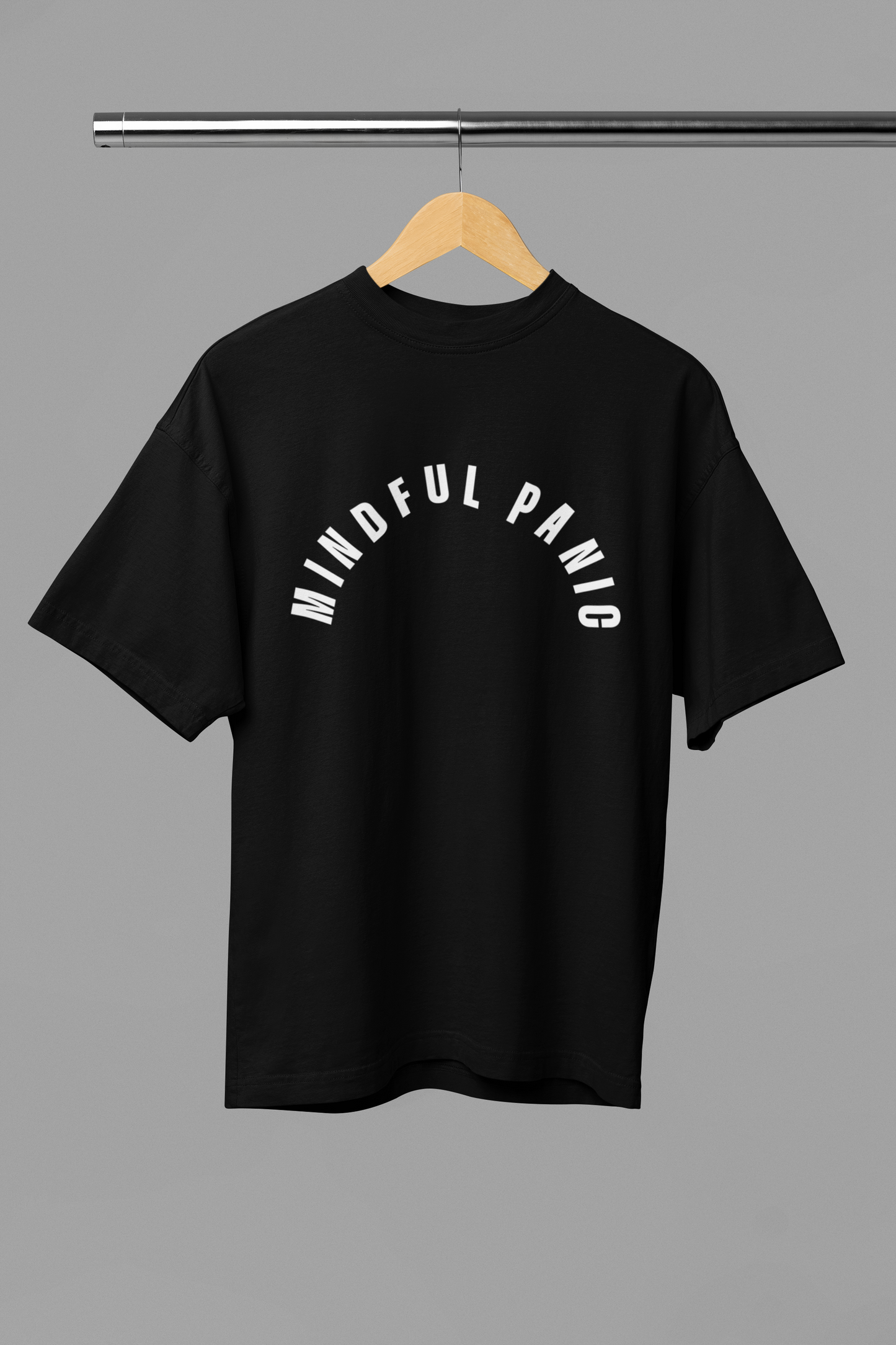 MINDFUL PANIC - Black Unisex Oversized Standard T-Shirt