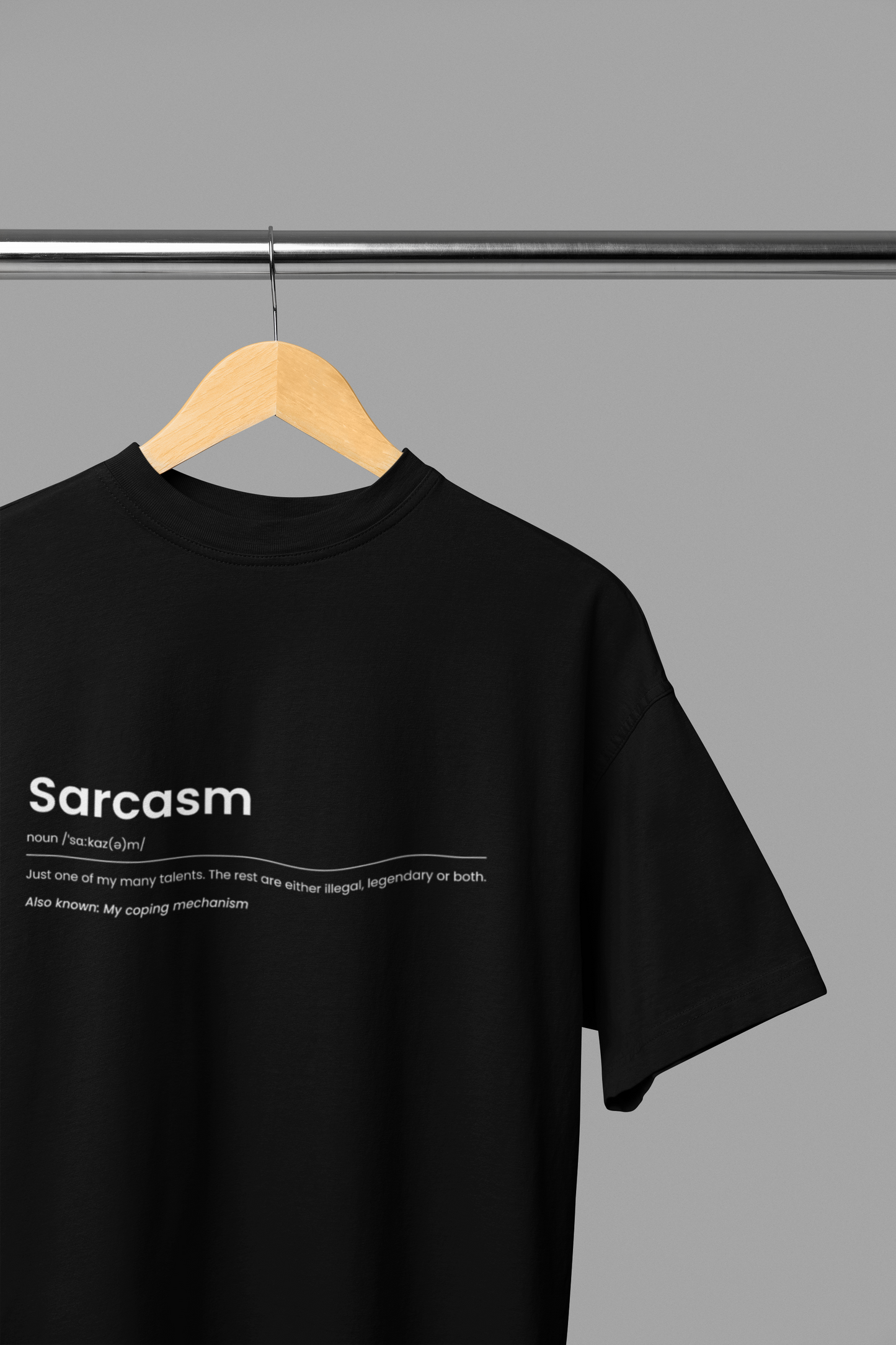 SARCASM - Black Unisex Oversized Standard T-Shirt