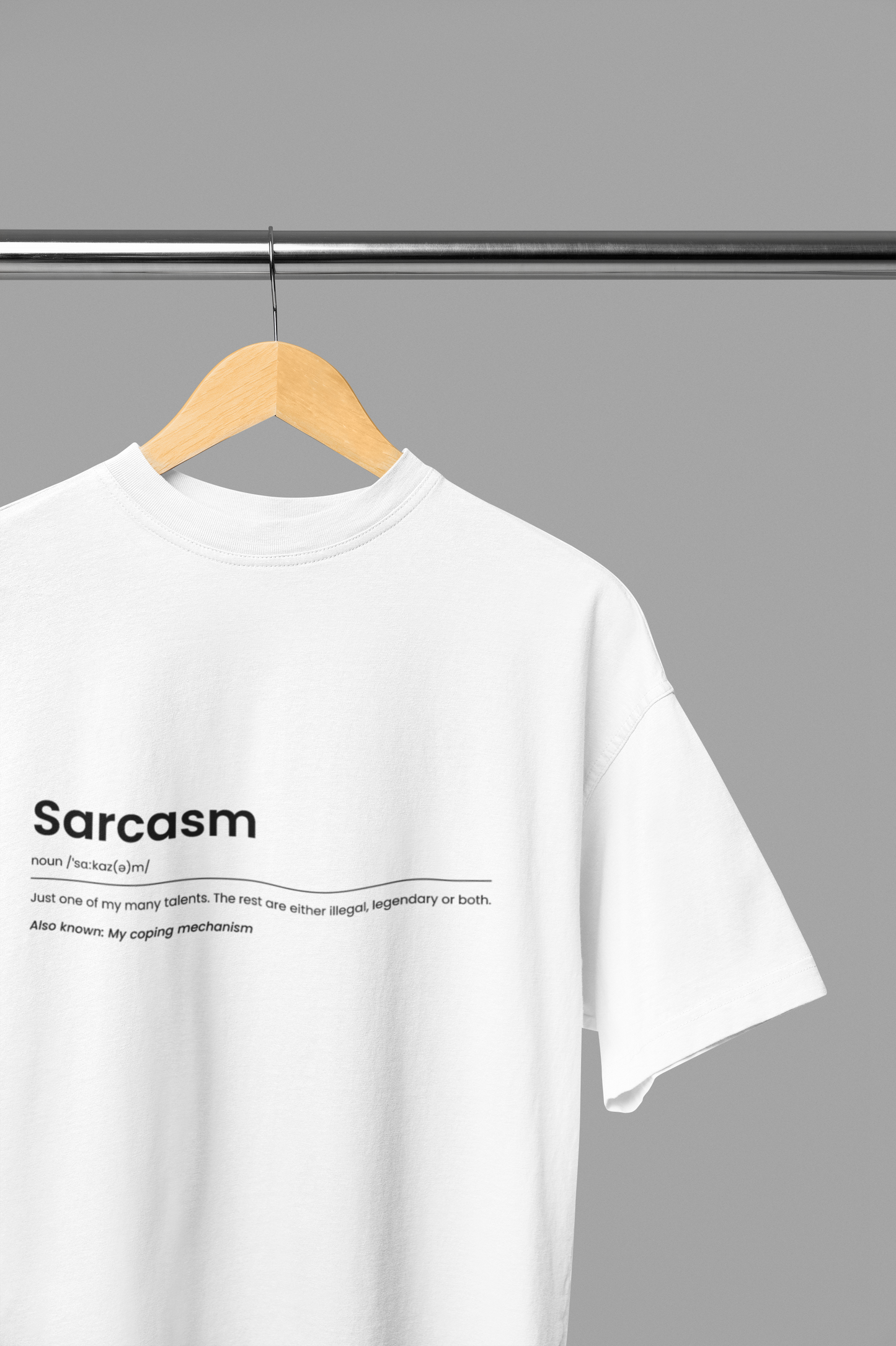 SARCASM - White Unisex Oversized Standard T-Shirt