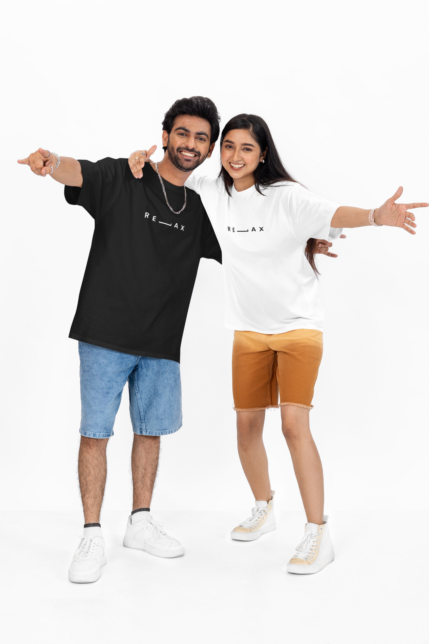 RELAX - Black Unisex Oversized Standard T-Shirt